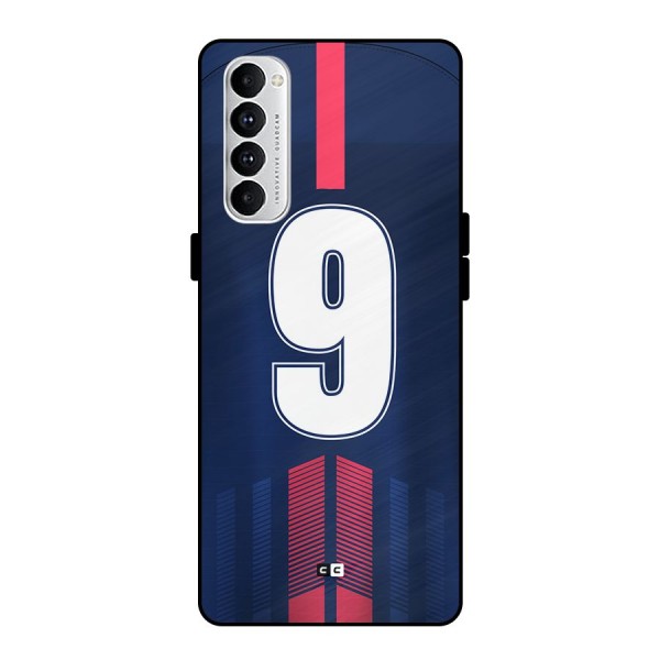 Jersy No 9 Metal Back Case for Oppo Reno4 Pro