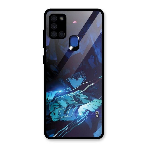 Jinwoo Fighting Mode Glass Back Case for Galaxy A21s