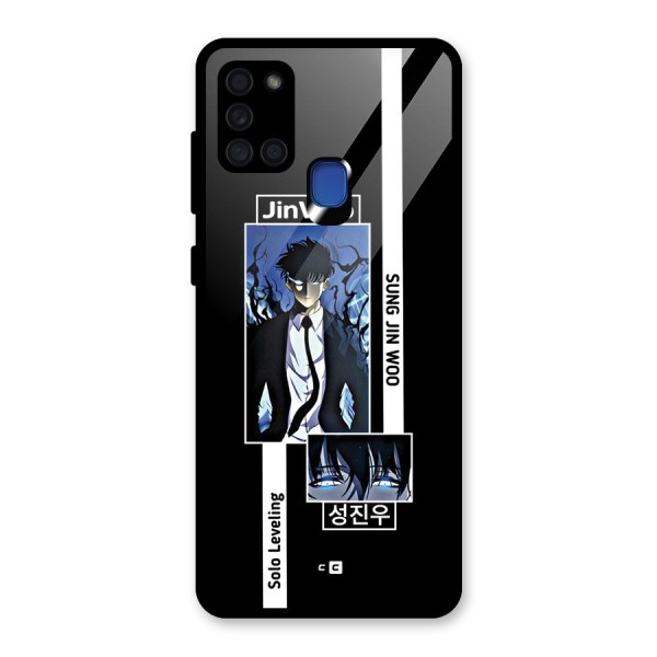 Jinwoo Sung In A Battle Form Glass Back Case for Galaxy A21s