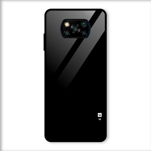 Just Black Glass Back Case for Poco X3