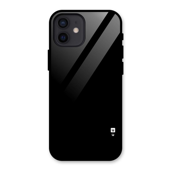 Just Black Glass Back Case for iPhone 12