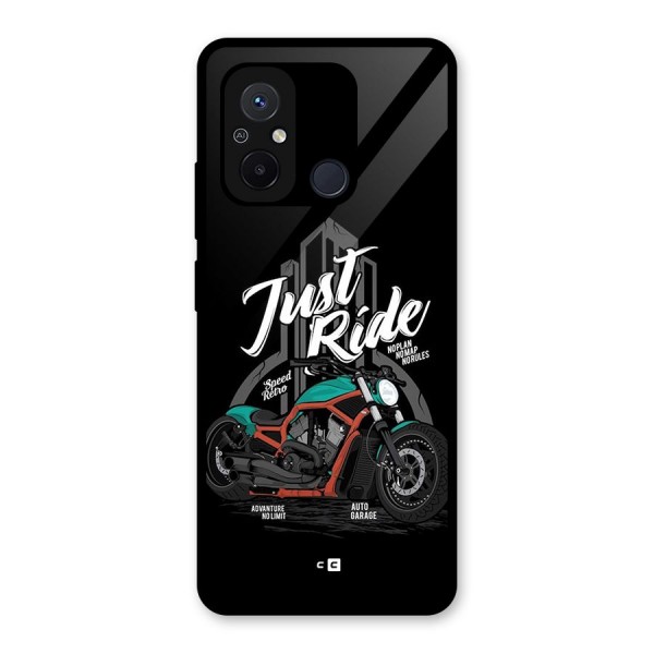 Just Ride Speed Glass Back Case for Redmi 12C