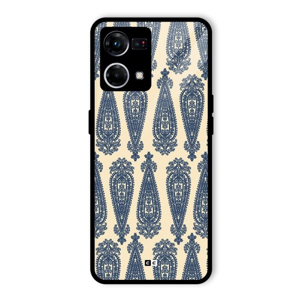 Kalamkari Design Glass Back Case for Oppo F21s Pro 4G