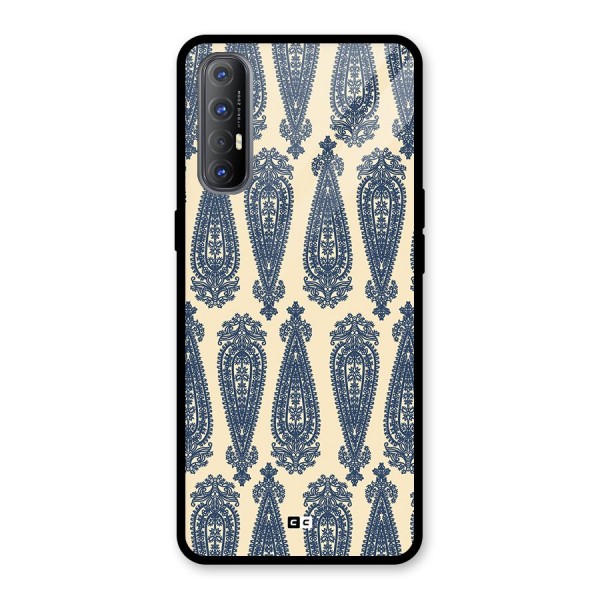 Kalamkari Design Glass Back Case for Oppo Reno3 Pro