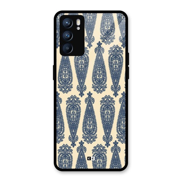 Kalamkari Design Glass Back Case for Oppo Reno6 5G