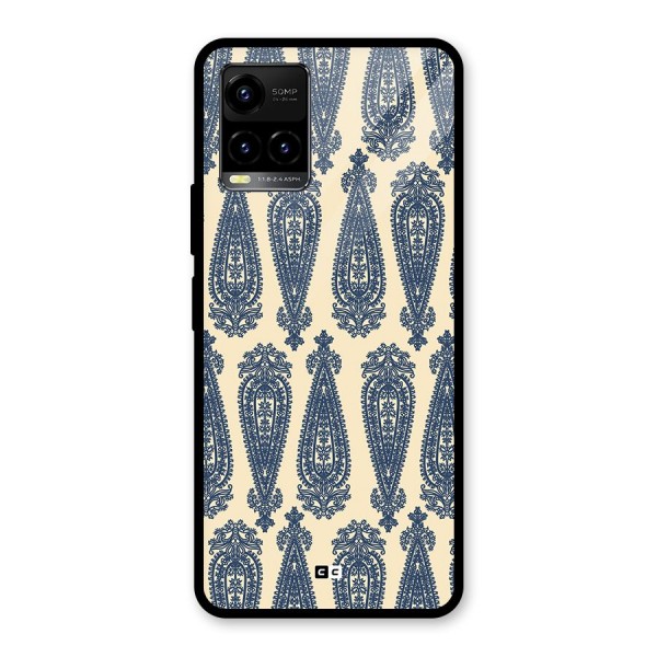 Kalamkari Design Glass Back Case for Vivo Y33s