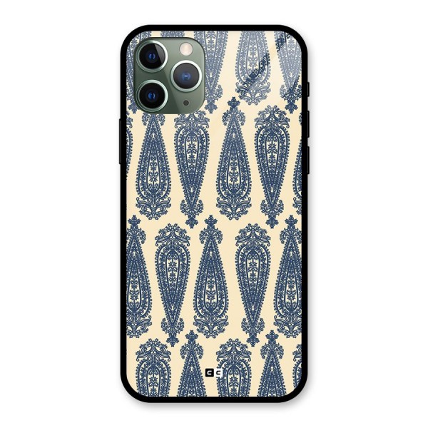Kalamkari Design Glass Back Case for iPhone 11 Pro