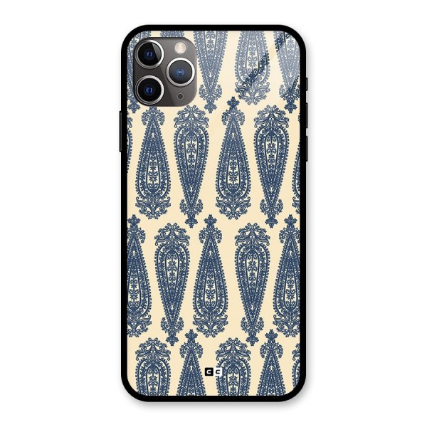 Kalamkari Design Glass Back Case for iPhone 11 Pro Max
