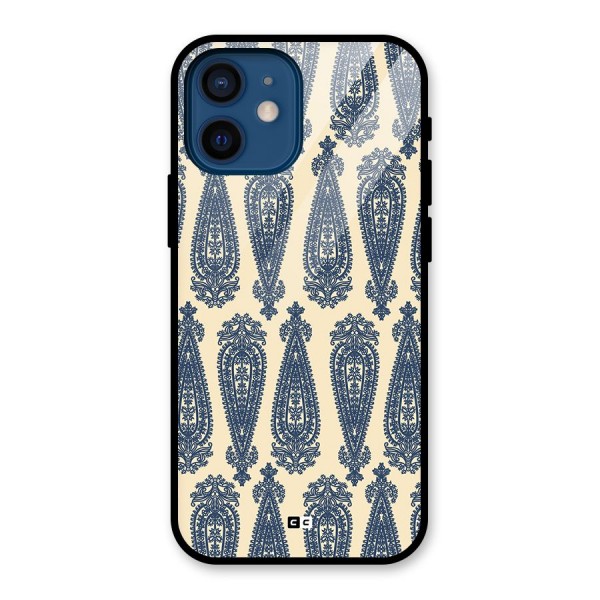 Kalamkari Design Glass Back Case for iPhone 12 Mini
