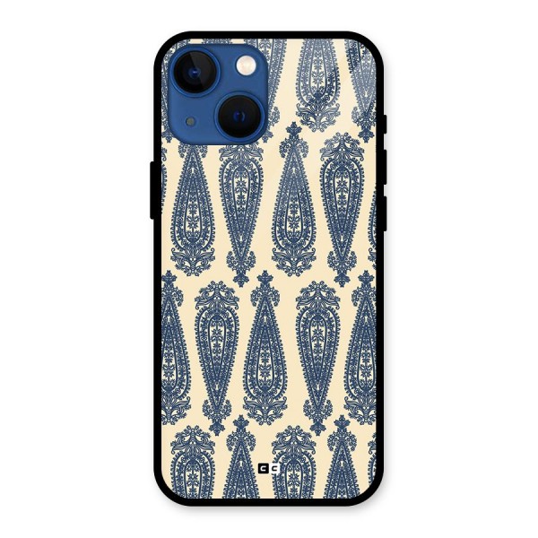 Kalamkari Design Glass Back Case for iPhone 13 Mini