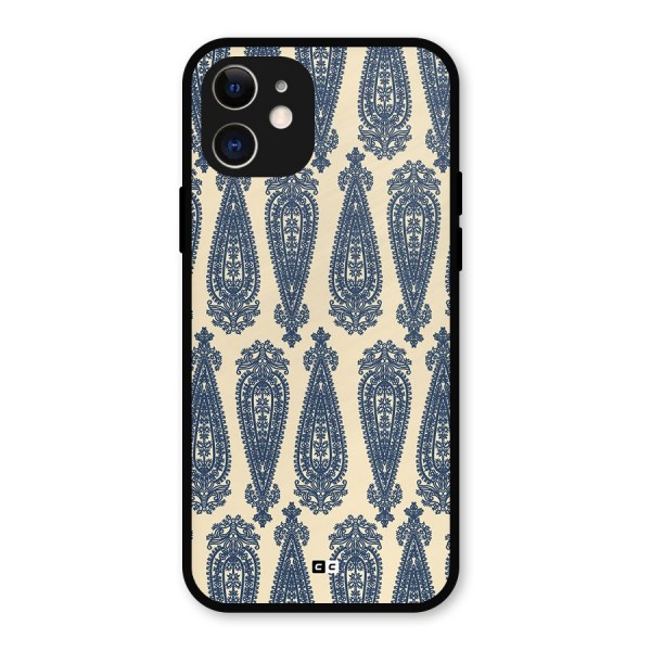 Kalamkari Design Metal Back Case for iPhone 12