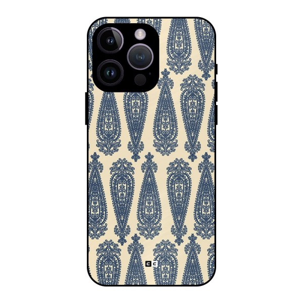 Kalamkari Design Metal Back Case for iPhone 14 Pro Max