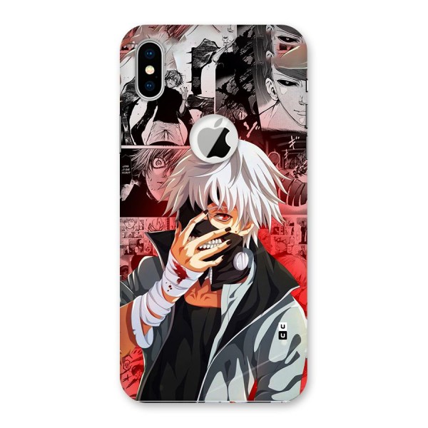 Kaneki Ken Manga Style Back Case for iPhone X Logo Cut