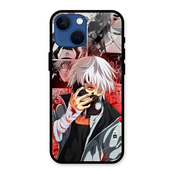 Kaneki Ken Manga Style Glass Back Case for iPhone 13 Mini