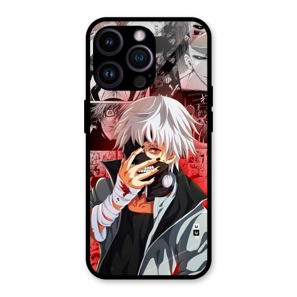 Kaneki Ken Manga Style Glass Back Case for iPhone 14 Pro Max