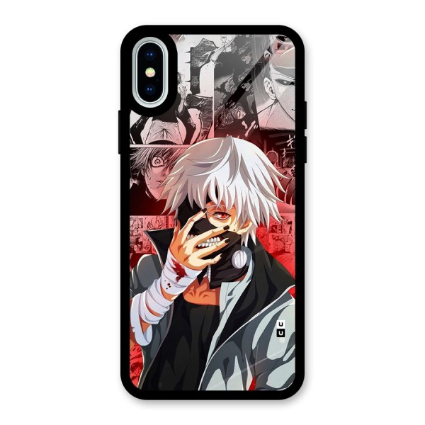 Kaneki Ken Manga Style Glass Back Case for iPhone X