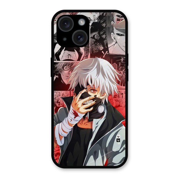 Kaneki Ken Manga Style Metal Back Case for iPhone 15