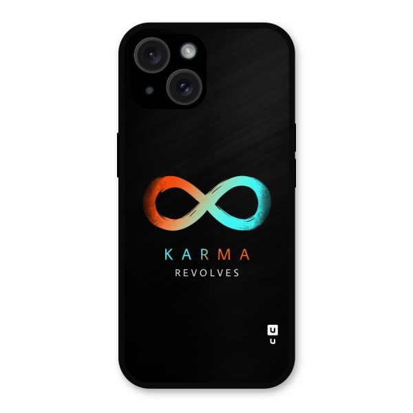 Karma Revolves Metal Back Case for iPhone 15
