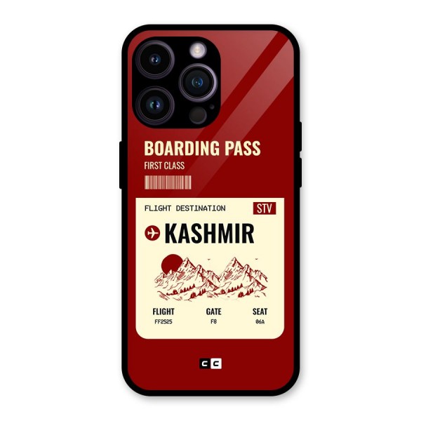 Kashmir Boarding Pass Glass Back Case for iPhone 14 Pro Max