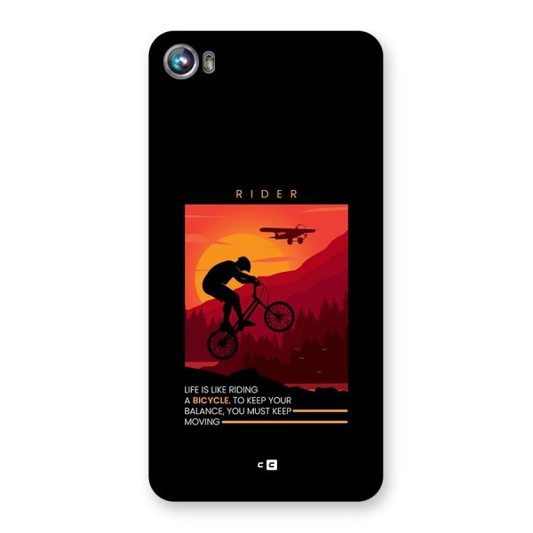 Keep Moving Rider Back Case for Canvas Fire 4 (A107)