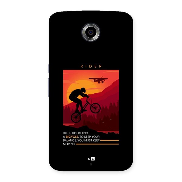 Keep Moving Rider Back Case for Google Nexus 6