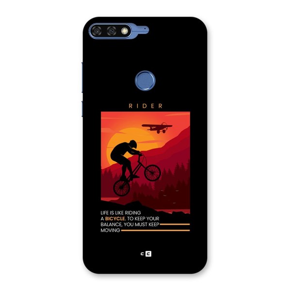 Keep Moving Rider Back Case for Honor 7C