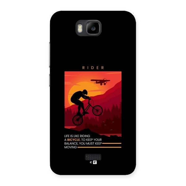 Keep Moving Rider Back Case for Honor Bee