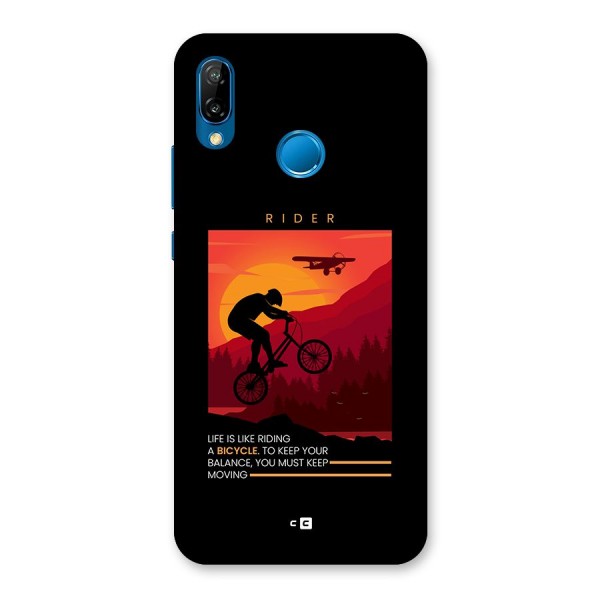 Keep Moving Rider Back Case for Huawei P20 Lite