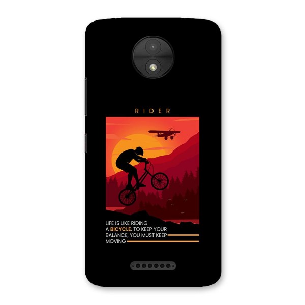 Keep Moving Rider Back Case for Moto C