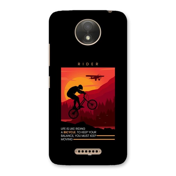 Keep Moving Rider Back Case for Moto C Plus