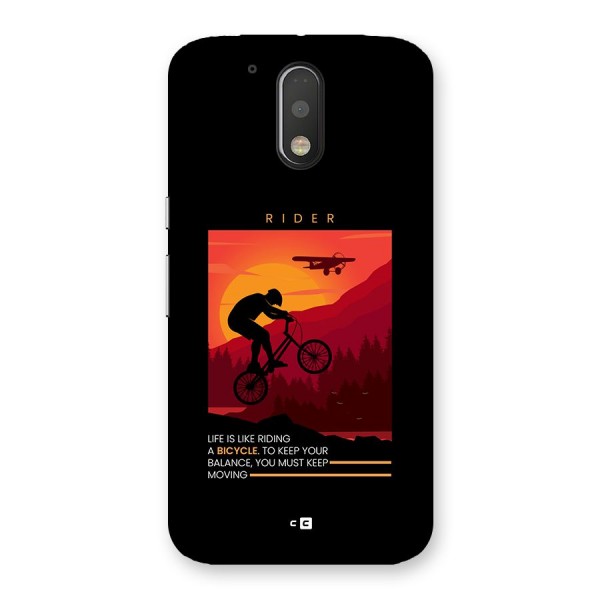 Keep Moving Rider Back Case for Moto G4