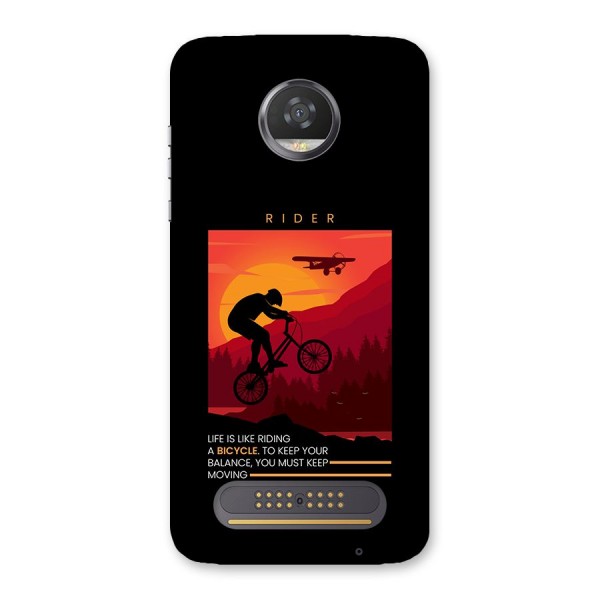 Keep Moving Rider Back Case for Moto Z2 Play
