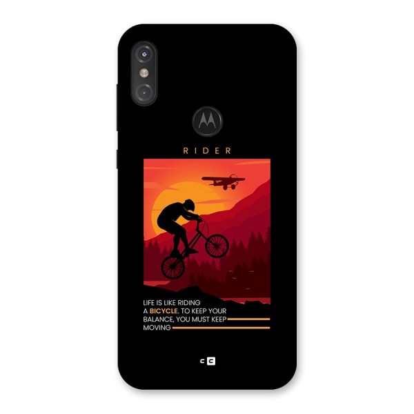 Keep Moving Rider Back Case for Motorola One Power
