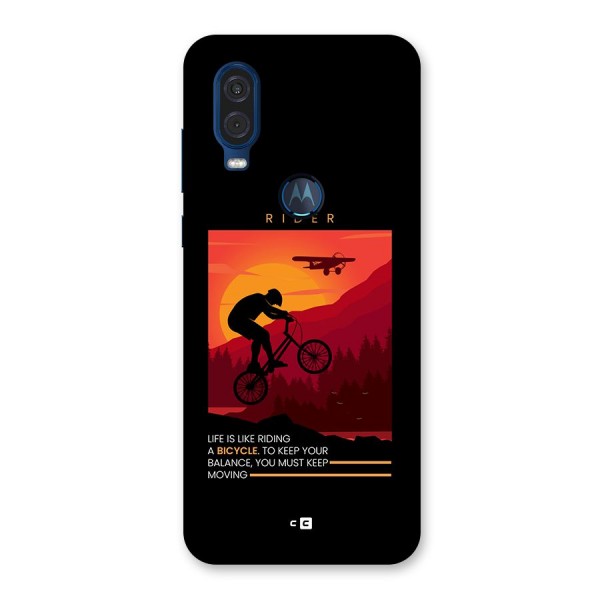 Keep Moving Rider Back Case for Motorola One Vision