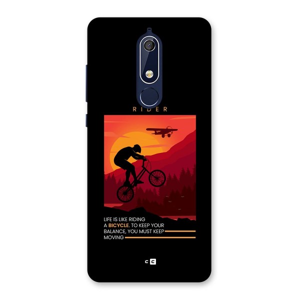 Keep Moving Rider Back Case for Nokia 5.1