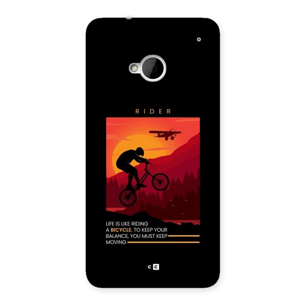 Keep Moving Rider Back Case for One M7 (Single Sim)