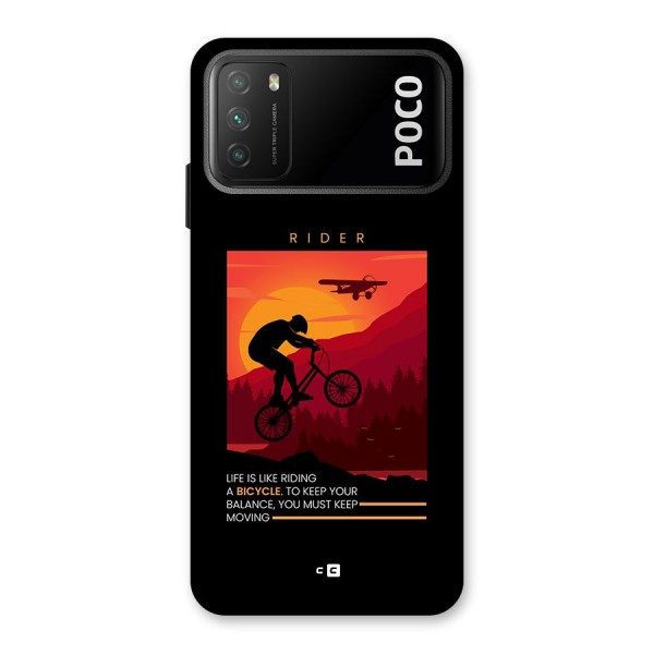 Keep Moving Rider Back Case for Poco M3