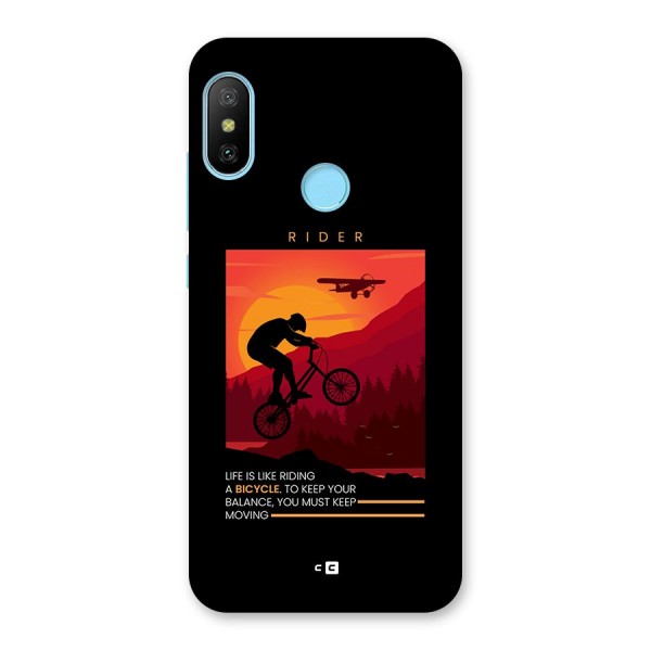 Keep Moving Rider Back Case for Redmi 6 Pro
