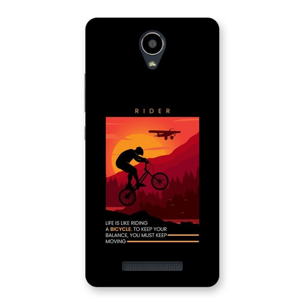 Keep Moving Rider Back Case for Redmi Note 2