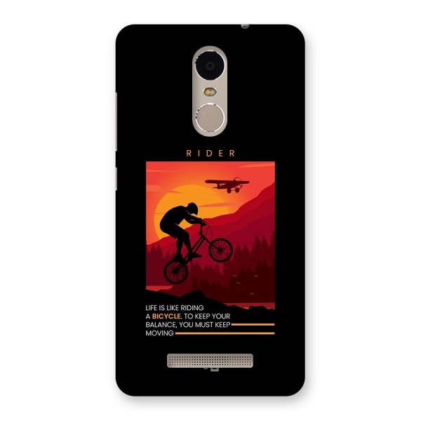 Keep Moving Rider Back Case for Redmi Note 3