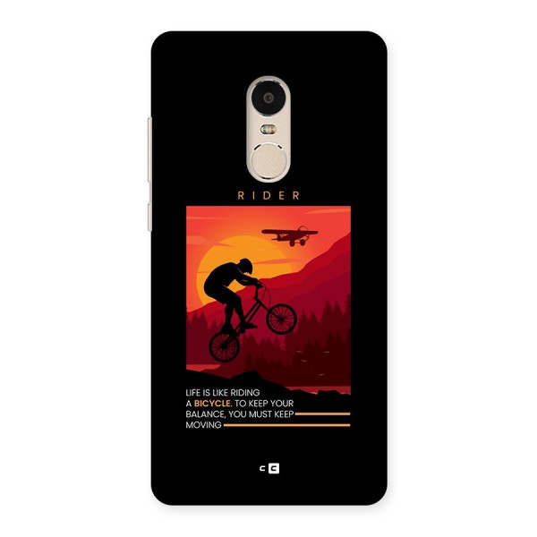 Keep Moving Rider Back Case for Redmi Note 4