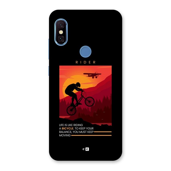 Keep Moving Rider Back Case for Redmi Note 6 Pro