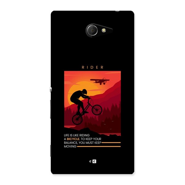 Keep Moving Rider Back Case for Xperia M2