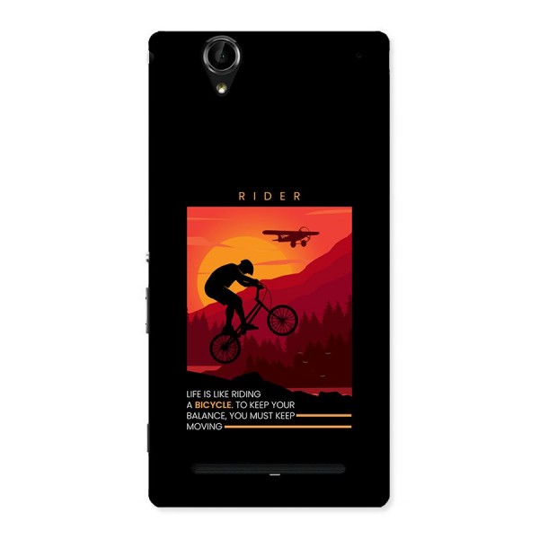 Keep Moving Rider Back Case for Xperia T2