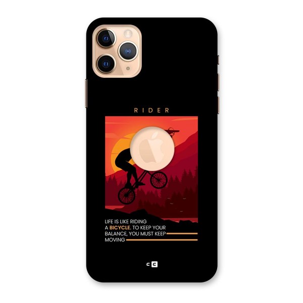 Keep Moving Rider Back Case for iPhone 11 Pro Max Logo Cut