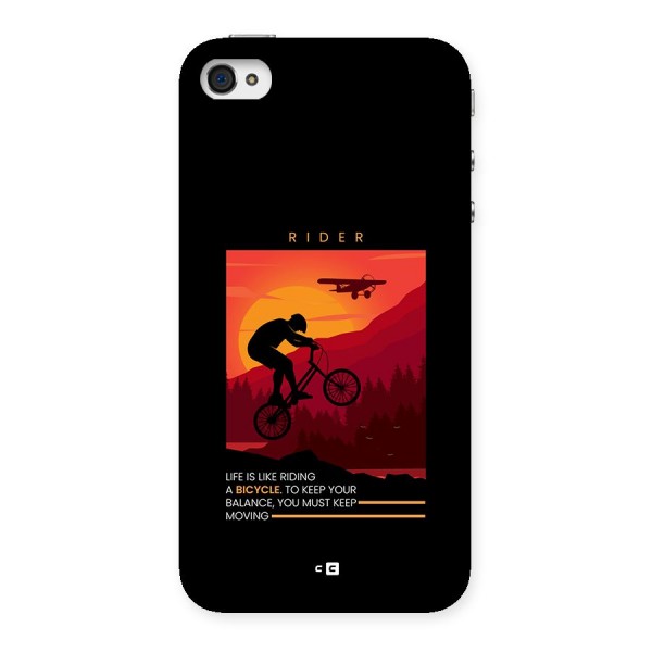 Keep Moving Rider Back Case for iPhone 4 4s