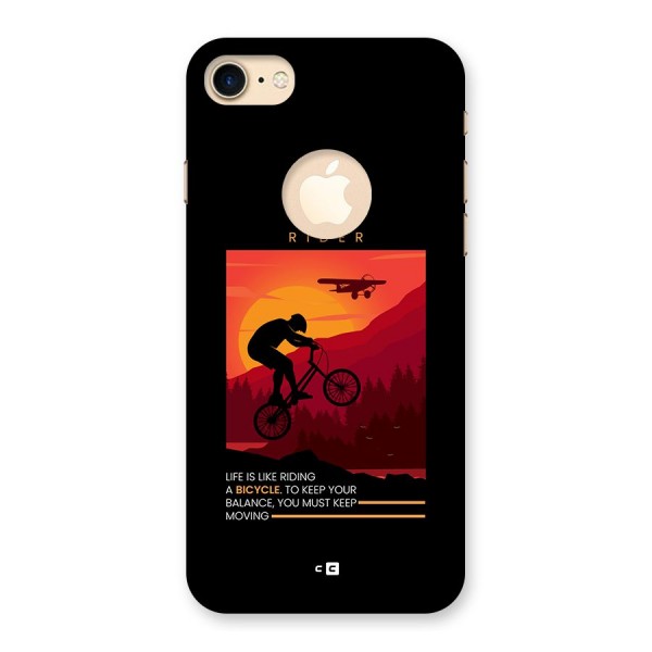 Keep Moving Rider Back Case for iPhone 8 Logo Cut