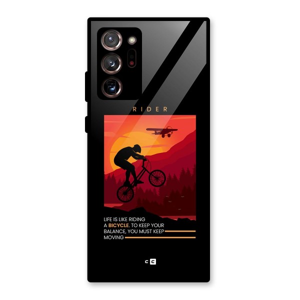 Keep Moving Rider Glass Back Case for Galaxy Note 20 Ultra