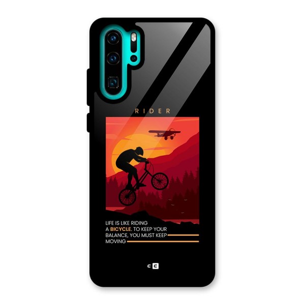 Keep Moving Rider Glass Back Case for Huawei P30 Pro