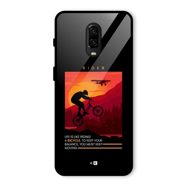 Keep Moving Rider Glass Back Case for OnePlus 6T